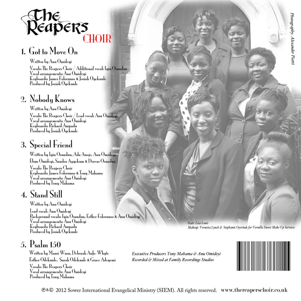 Reapers CD cover Track listing